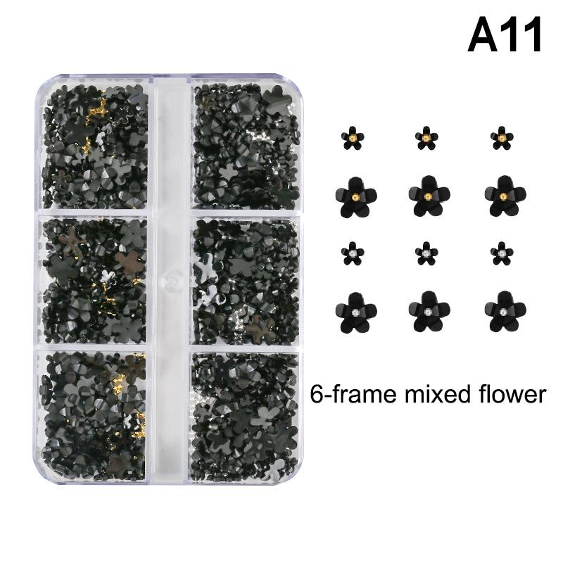 Negl Mini Blomst Perle Stålkuler Dekorasjon Blandet Flerfarget Forskjellig Størrelse Resin Negl Charm Neglekunstentusiaster Høy Kvalitet