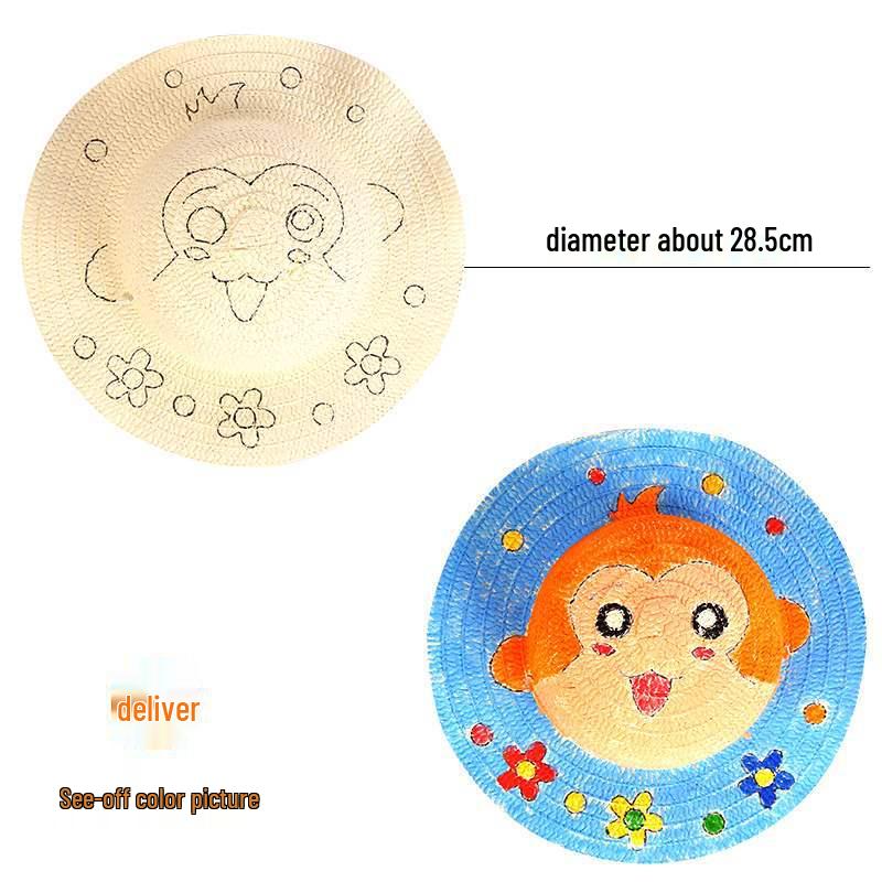 Kindergarten Straw Hat DIY Wall Art Kit: Creative Painting & Graffiti Supplies
