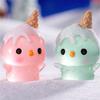 Random One Mini Luminous Ice Cream Cone Christmas Snowman Resin Car Ornaments Glow In The Dark Snowman Diy Dollhouse Accessories