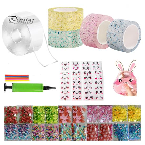 Zestaw bąbelków nanometrowych dla dzieci glinka brokatowa Handmade DIY wyciskanie dmuchanie bańka zabawka dekompresyjna zabawka łagodząca lęki