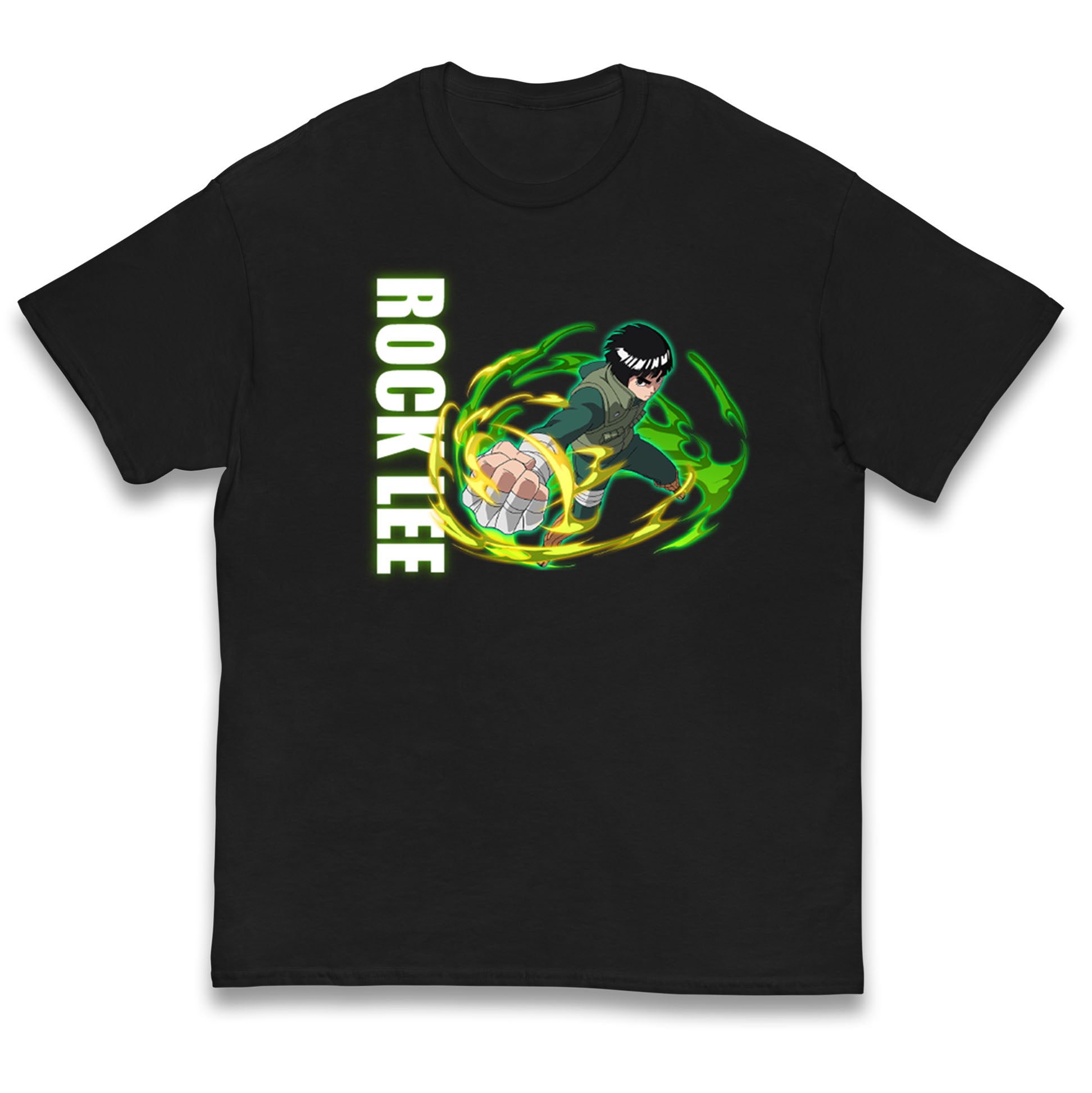 Naruto Shippuden kids T Shirt Rock Lee Green Beast Top 120