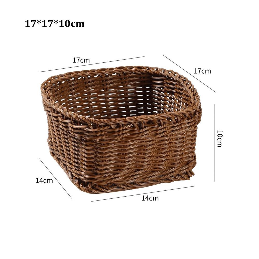 Hardness Rattan Wicker Woven Serving Baskets Plastic Handwoven Dried Fruit Dim Sum Snack Plate 3 Styles Household Rattan Basket