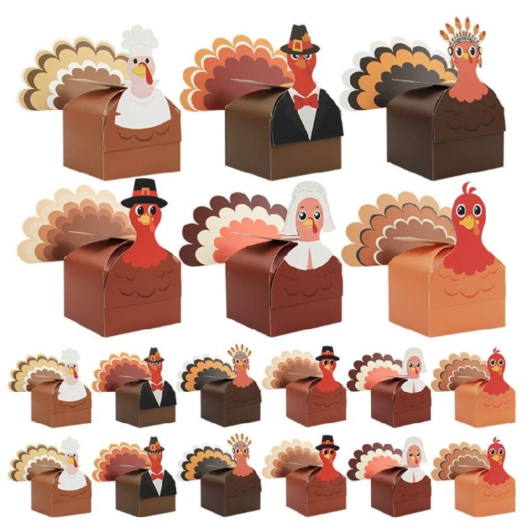 Bulk Thanksgiving Turkey Party Supplies Paper Gift Boxes For Festives Decorations And Family Activities