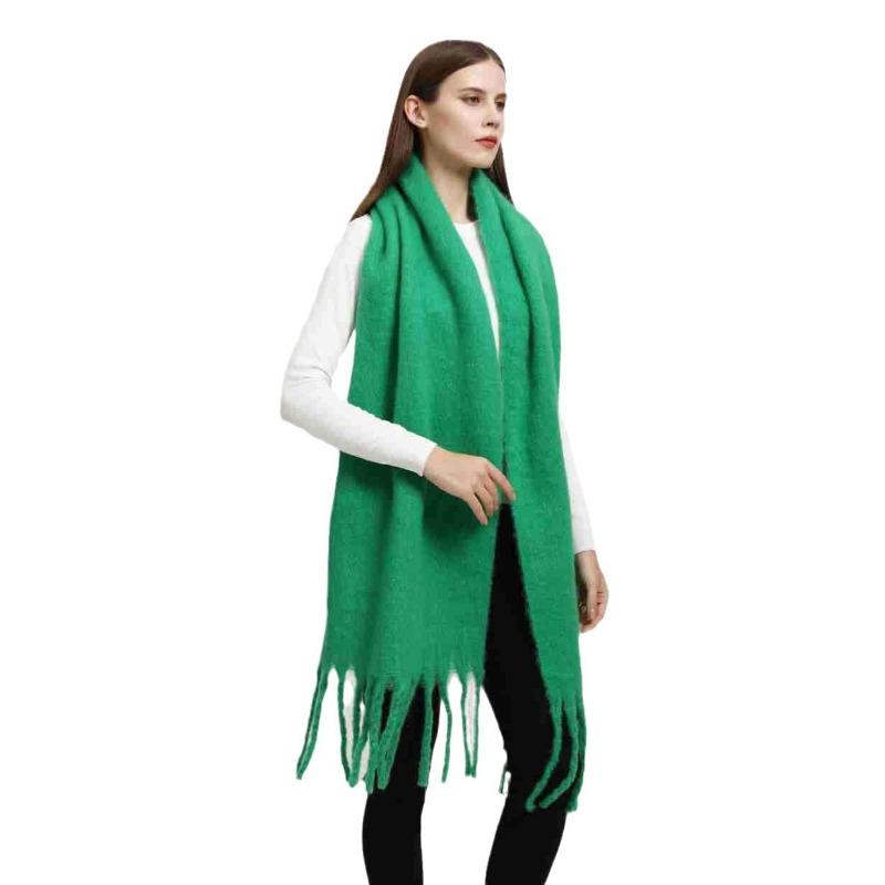 Hot-selling popular thickened warm scarf Xiyin bold long tassel CM large size shawl women