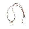 Color Crystal Beaded Bow Necklace Female Niche Design Sense Small Fresh Collarbone Chain Versatile Temperament Neck Chain