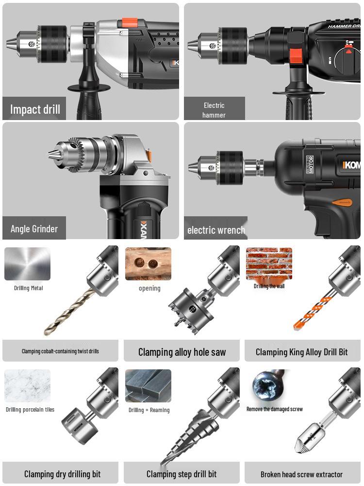 Komax Universal Drill Chuck Adapter for Electric Drill, Hammer, Grinder, Wrench