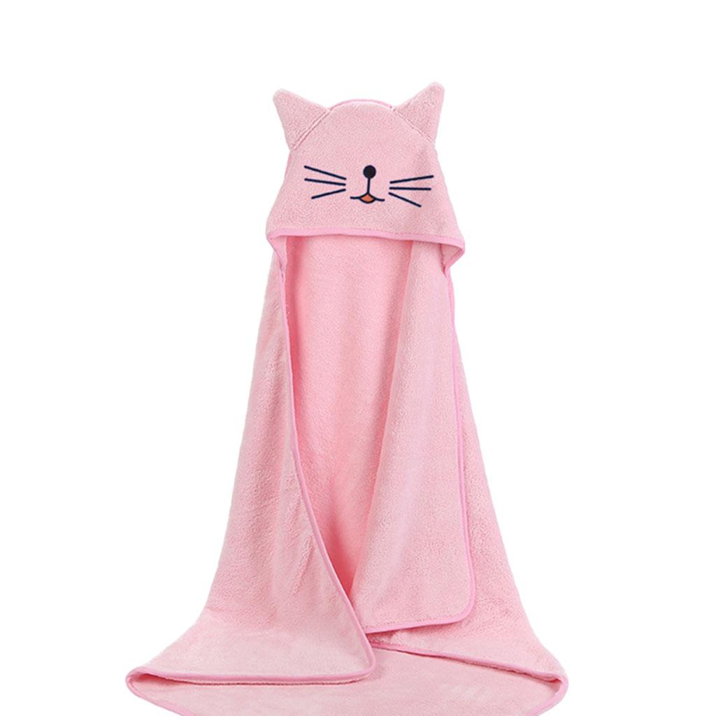 Cartoon Design Baby Hooded Towel Fleece Washcloths Wash Bathrobe Blanket for Children Unisex