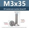 Stainless Steel Phillips Countersunk Machine Screws M2-M5, Flat Tail, Full Thread