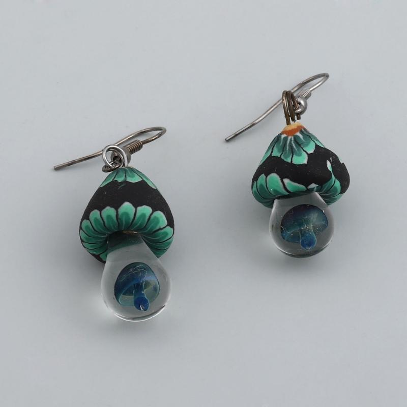 Unique Dangle Earrings Simple Colorful Mushroom Pendant Drop Earrings Statement Jewelry Fashion Small Hoop Earrings