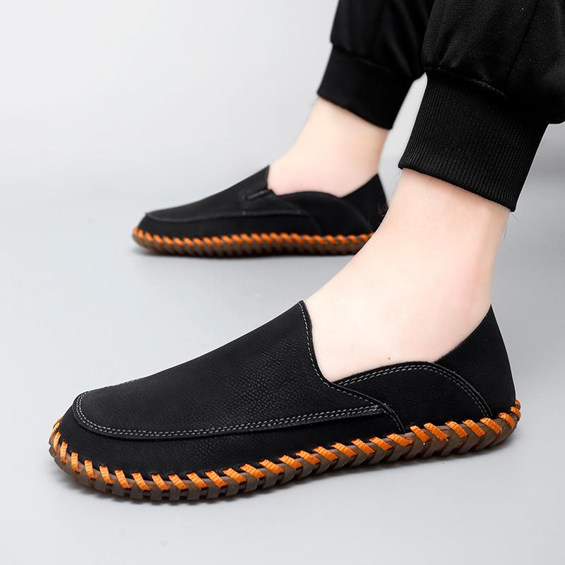 Outdoor Men Comfortable Soft Soled Non Slip Casual Handmade Shoes Fashion Brand Men Breathable and Wear-resistant Driving Shoes