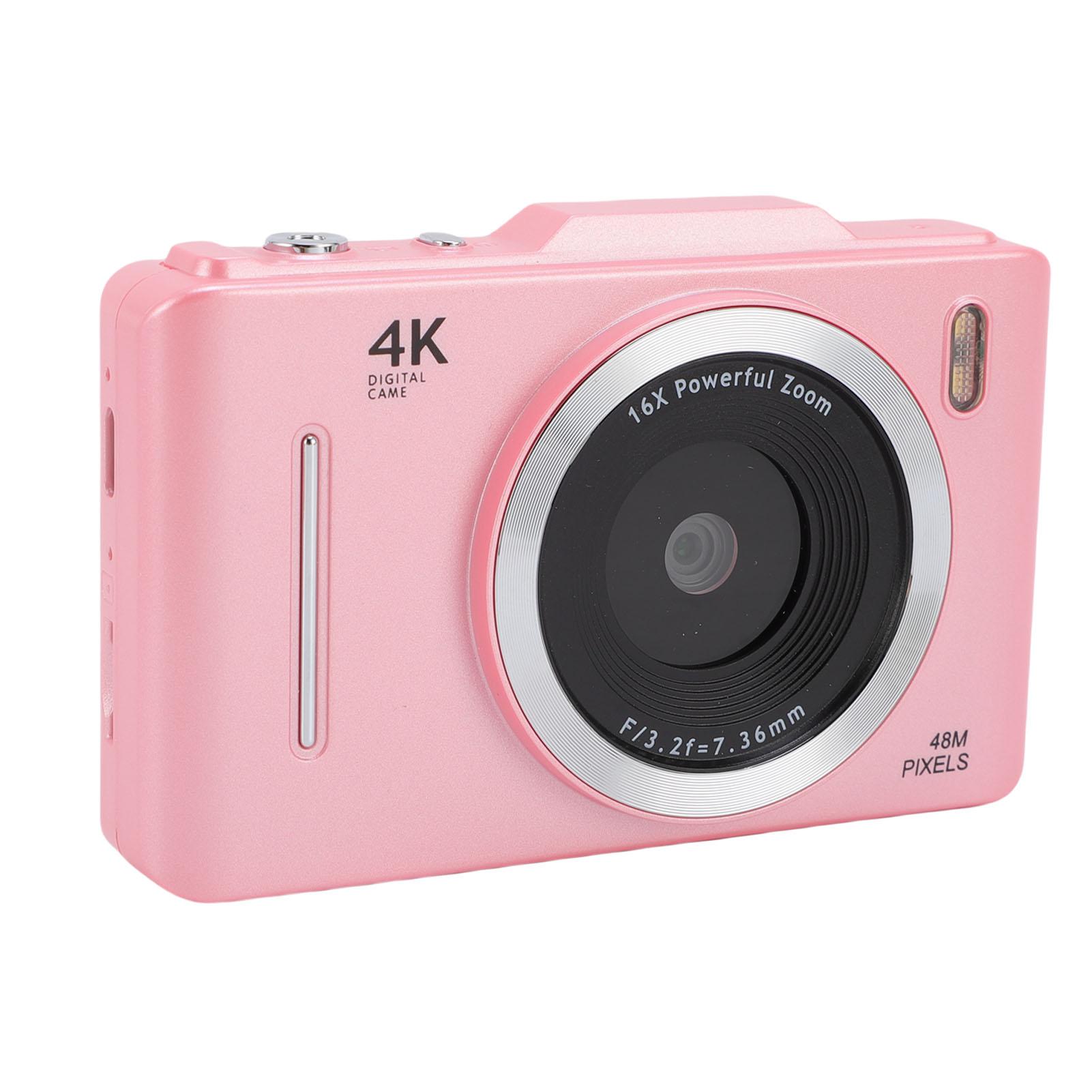

4K Digital Camera for Photography Autofocus 48MP HD Camera with Anti Shake 16X Digital Zoom 2.8 Inch Screen рожевий