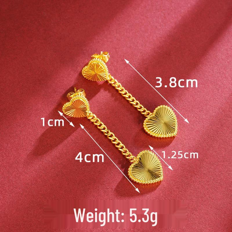 Elegancki Złoty Zestaw Biżuterii Wietnamskiej z Motylem: Długotrwały naszyjnik, pierścionek, kolczyki, bransoletka