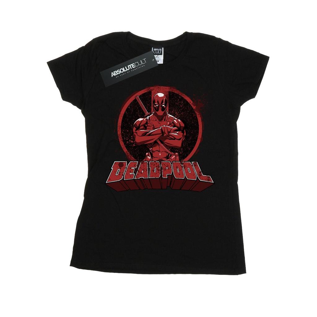 Deadpool Womens/Ladies Arms Crossed Logo Cotton T-Shirt