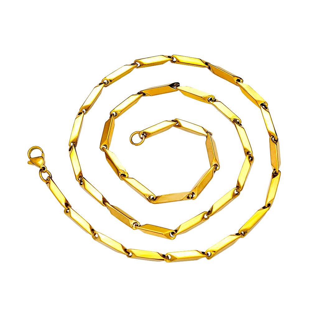 

Fashion Simple 316L Stainless Steel Rhombus Chain Necklace for Men Women Hip Hop Style High Quality Date and Party Wear Chains 45CM