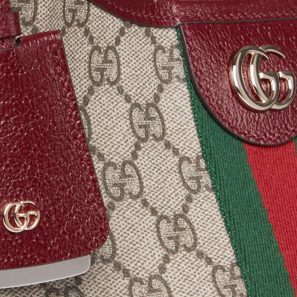 Gucci Ophidia Classic Double G Logo Canvas Shoulder Bag Small Women bags Beige Dark-Brown 836872-FAE0K-9854