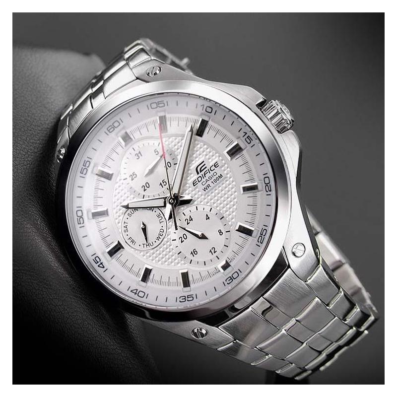 Casio CASIOEDIFICE Series Classic Fashion Digital Dial Pointer Watch Quartz Movement Stainless Steel Strap Japanese and Korean Watch Men's EF-326D-7AV