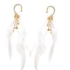 Lightweight Feather Tassels Drop Earrings Handmade Jewelry Gift For Women Girls Fashionable Ear Cuff Accessories