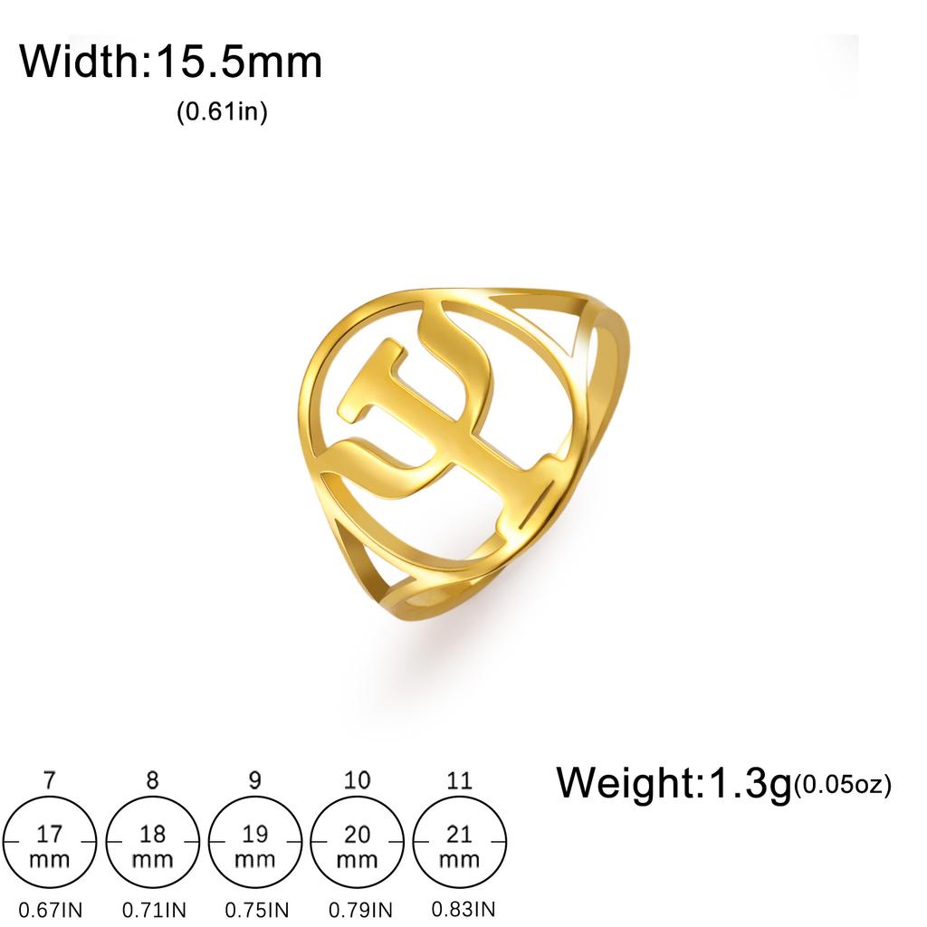 Psi Symbol Stainless Steel Ring Men's And Women's Fashion Greek Alphabet Psychology Psychiatry Medical Signs Ring Jewelry Gift