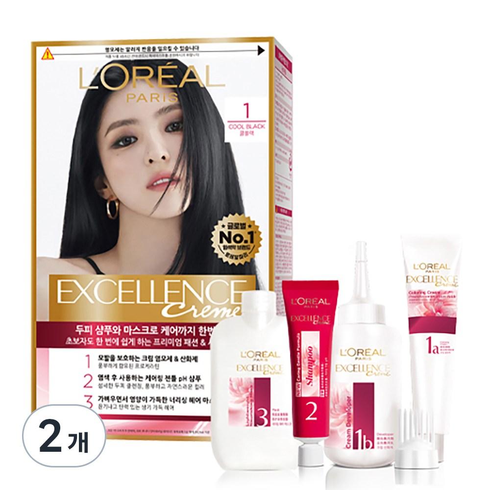 

Крем-краска для волос L Oréal Paris Excellence, нет. 1 холодный черный, 2 шт.