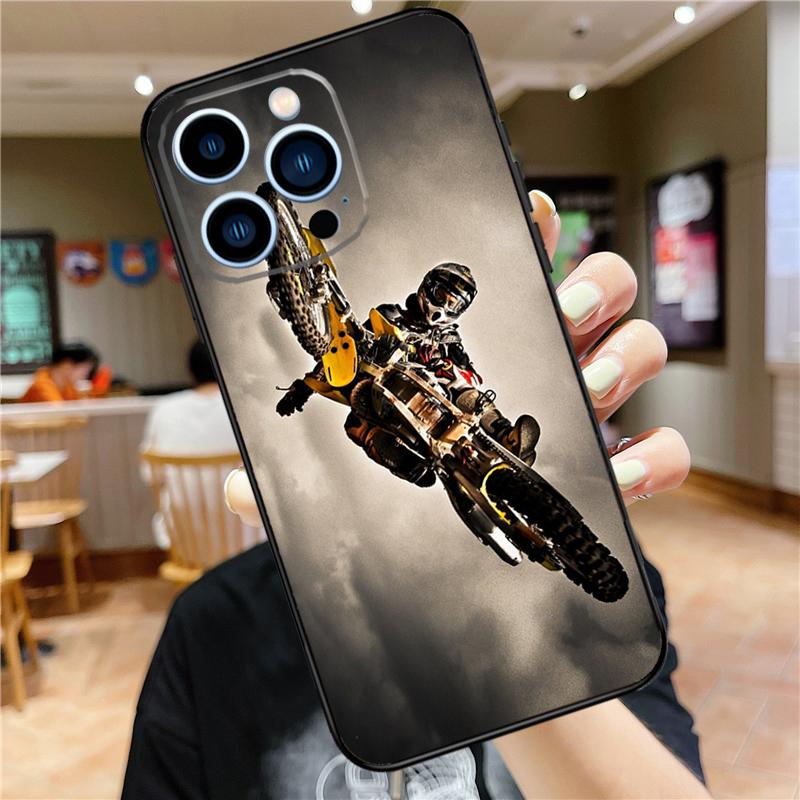Moto Cross Motorrad Sport Hülle Für iPhone 17 16 15 13 12 11 14 Pro Max Mini Plus 16e 17 Air Bumper Hülle Zubehör