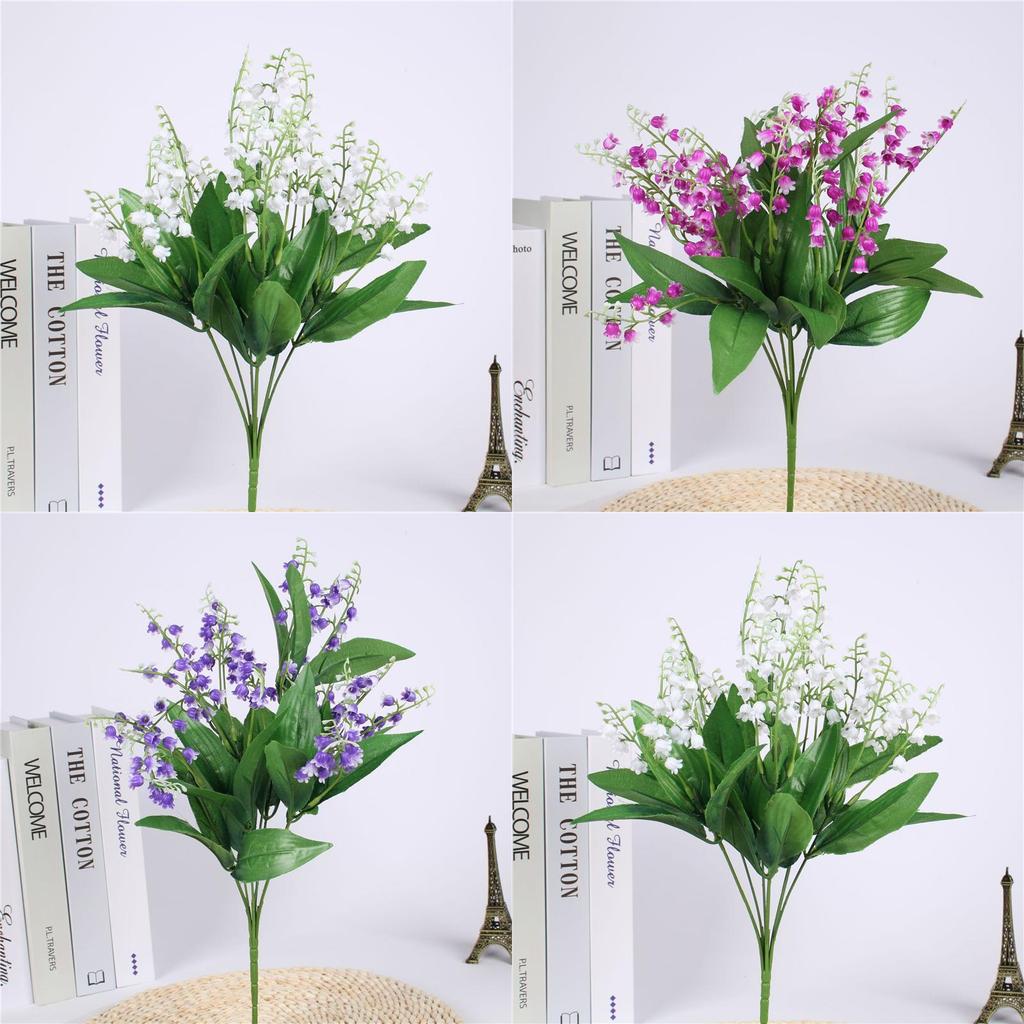 Elegant 7 Branch Artificial Lily Of The Valley Bouquet For Stunning Home And Wedding Decor
