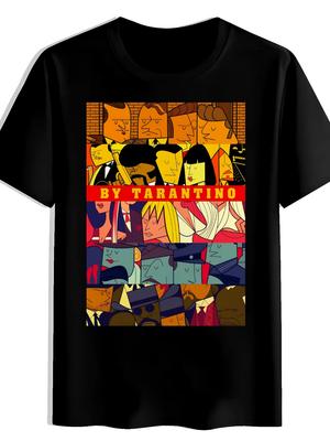 Fun and Artistic Pattern Print Short-Sleeve Black Men's T-Shirt Popular Trendy Fun Design Summer Casual Spring/Summer - Men's...