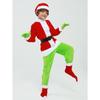 Kids Boys Santa Claus Xmas Green Elf Red Top Pants Hat Sets Children Christmas New Year Cosplay Costumes Performance Role Play Outfit