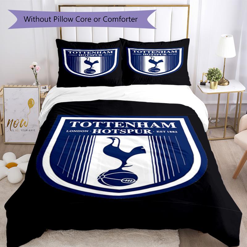 Tottenham Hotspur F.C Design Printed Pattern Duvet Cover Set – Includes 1 Duvet Cover and 2 Matching Pillowcases Bedroom Decor Christmas Gifts