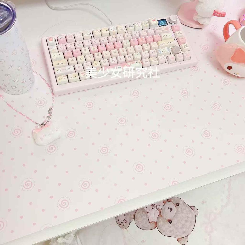 Original Pink Girl Mouse Pad PU Leather Waterproof Anti-slip Office Study Desk Mat Large Size Computer Keyboard Pad Placemats