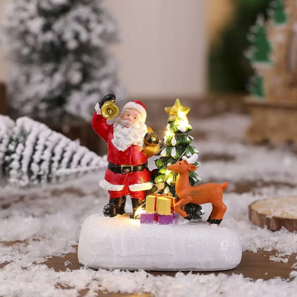 Christmas micro landscape mini luminous small house tabletop ornament Christmas tree ornament children's small gift