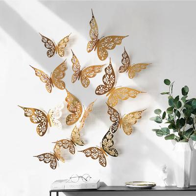 3D Hollow Kelebek Duvar Çıkartmaları Ev Dekor Karton Kelebek Duvar Çıkartmaları