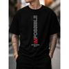 Men's Graphic T-Shirt With I'm Possible Print, Crew Neck Short Sleeve Casual Tee For Streetwear Style