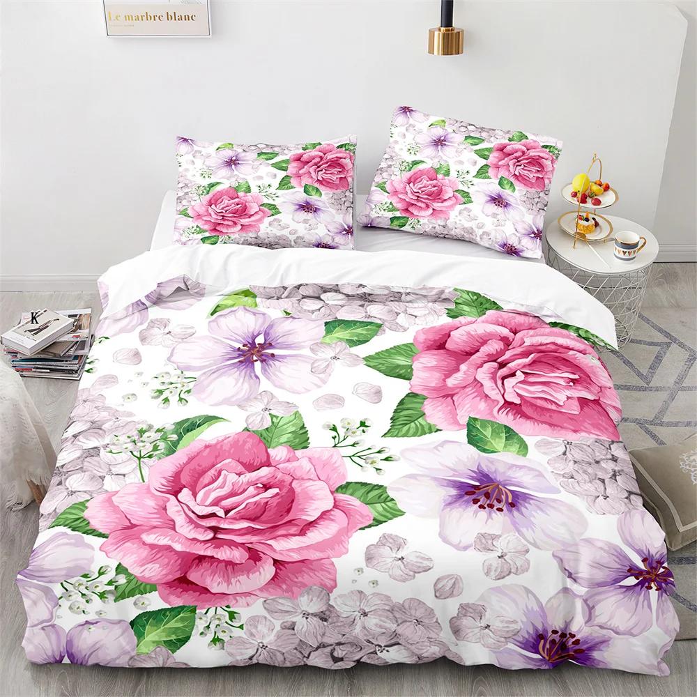 Valentine'S Day King Queen Duvet Cover Angel Cupid Bedding Set For Teens Adults Romantic Couple 2/3 Pcs Polyester Quilt Cover