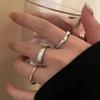 Cool Style Geometric Alloy Ring Set Fashionable and Personalized Adjustable Opening Finger Ring Women'S Jewelry Gift