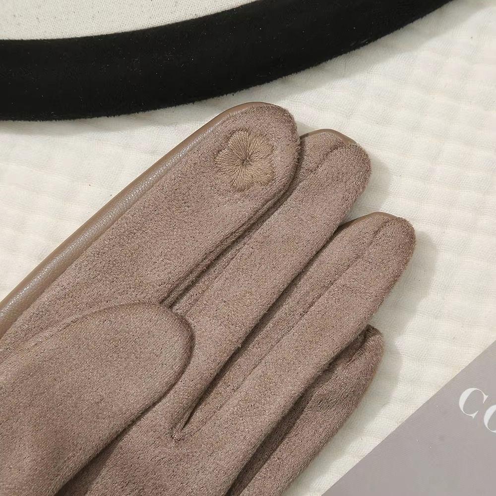 Gants Thermiques Doublés à Écran Tactile pour Femmes Couleur Unie Gants Thermiques d'Hiver pour Femmes Saison Hiver