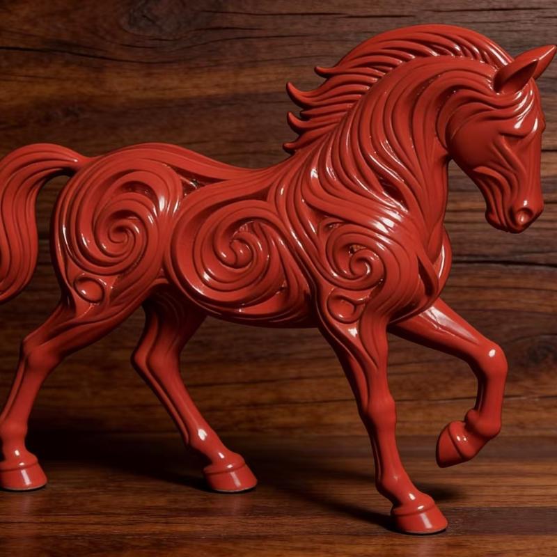 3D Printing Hollow Horse Figurine Suitable For Desktop Desk Office Horse Model Landscape Decor