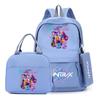 4Pcs/set Anime K-Pop Demon Hunters Printed Backpack with Handbag Pencil Case for Teenager Student Boy Girl Schoolbag Bookbag Large Capacity Travel Bag