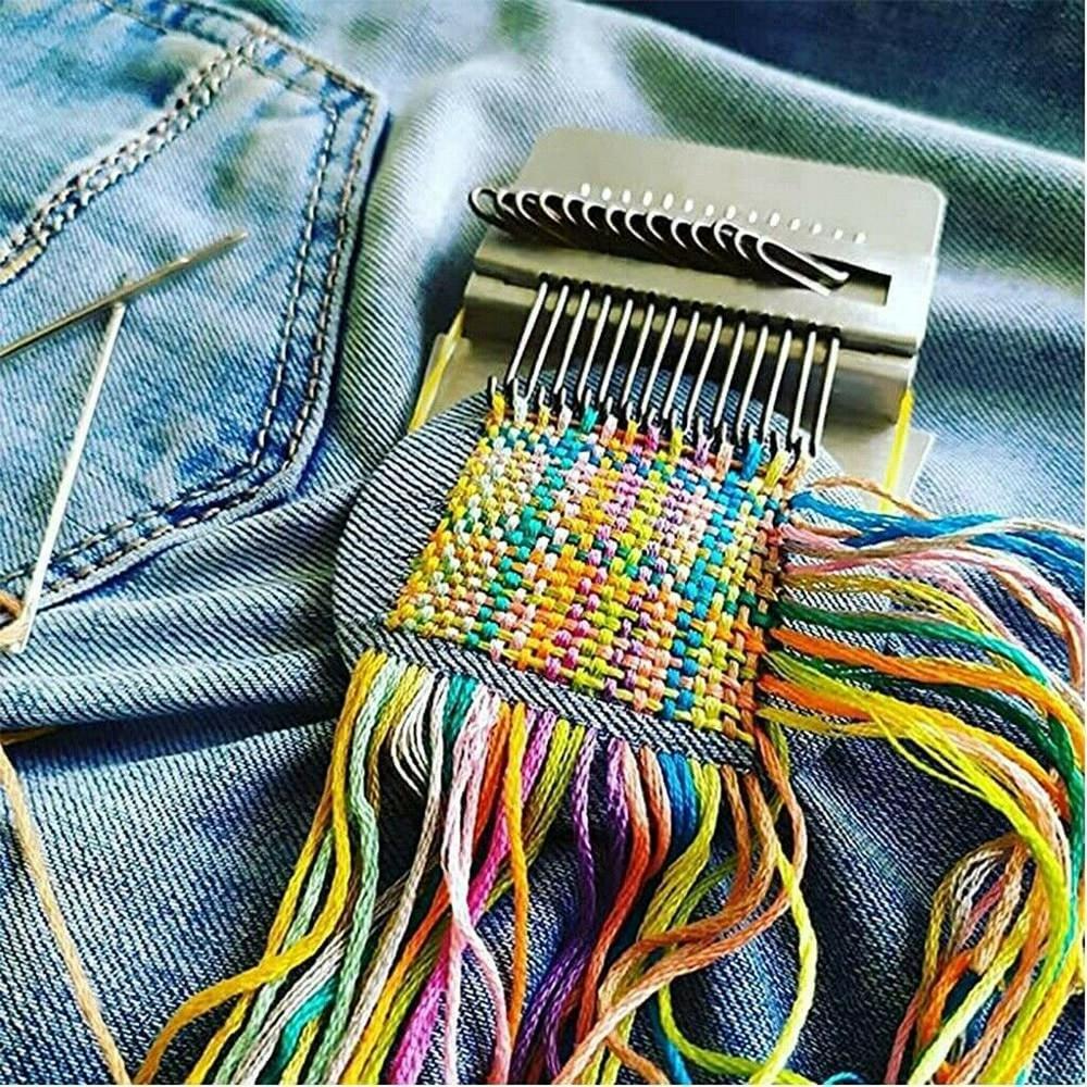 14 Hooks Small Loom Speedweve Type Sewing Tool Set For Artistic Darning Repair