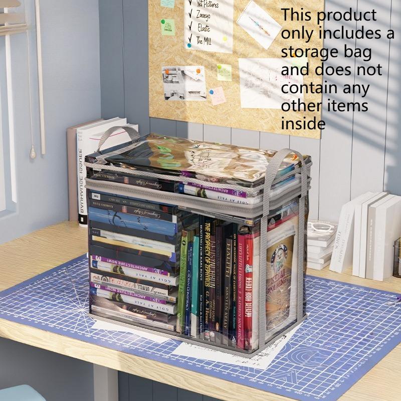 Large Capacity Student Moisture-proof Organizing Bag Book Storage Box Large Opening Transparent Waterproof Textbook Storage Bag