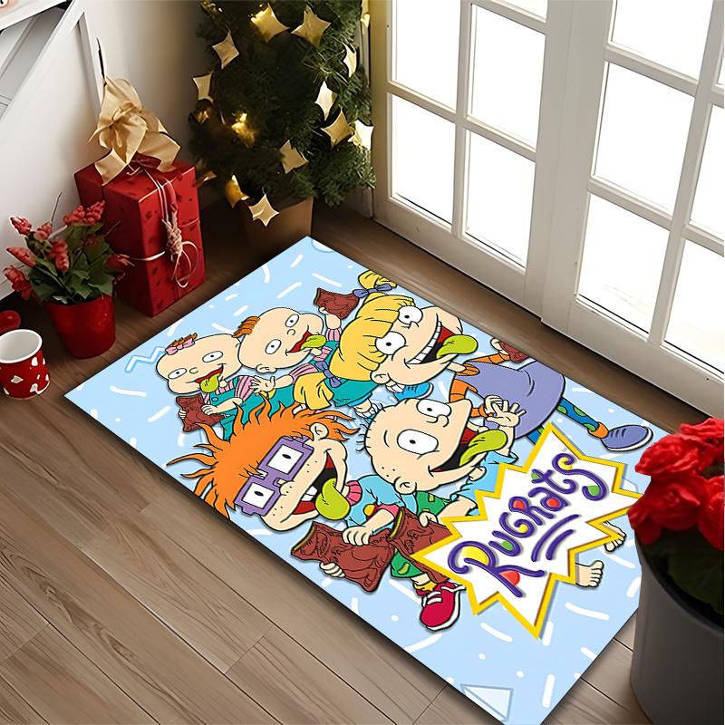 1pc Cartoon Kids Sledding Rug, Digital Printed Home Chair Sofa Mat, Durable Office Area Carpet, Beautiful Festival Decorations