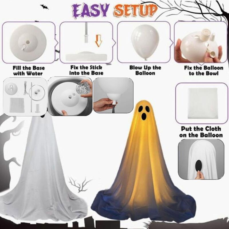 Battery Power Standing Phantoms Halloween Yard Decors 165cm Height Eerie Atmosphere Creation For Porch Garden