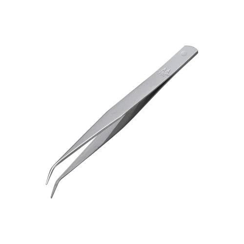 ANEX Stainless Steel Tweezers, AA Type, Curved Tip, 125mm, No. 126 [For grasping tasks such as feeding animals, planting succulents, and cleaning drai