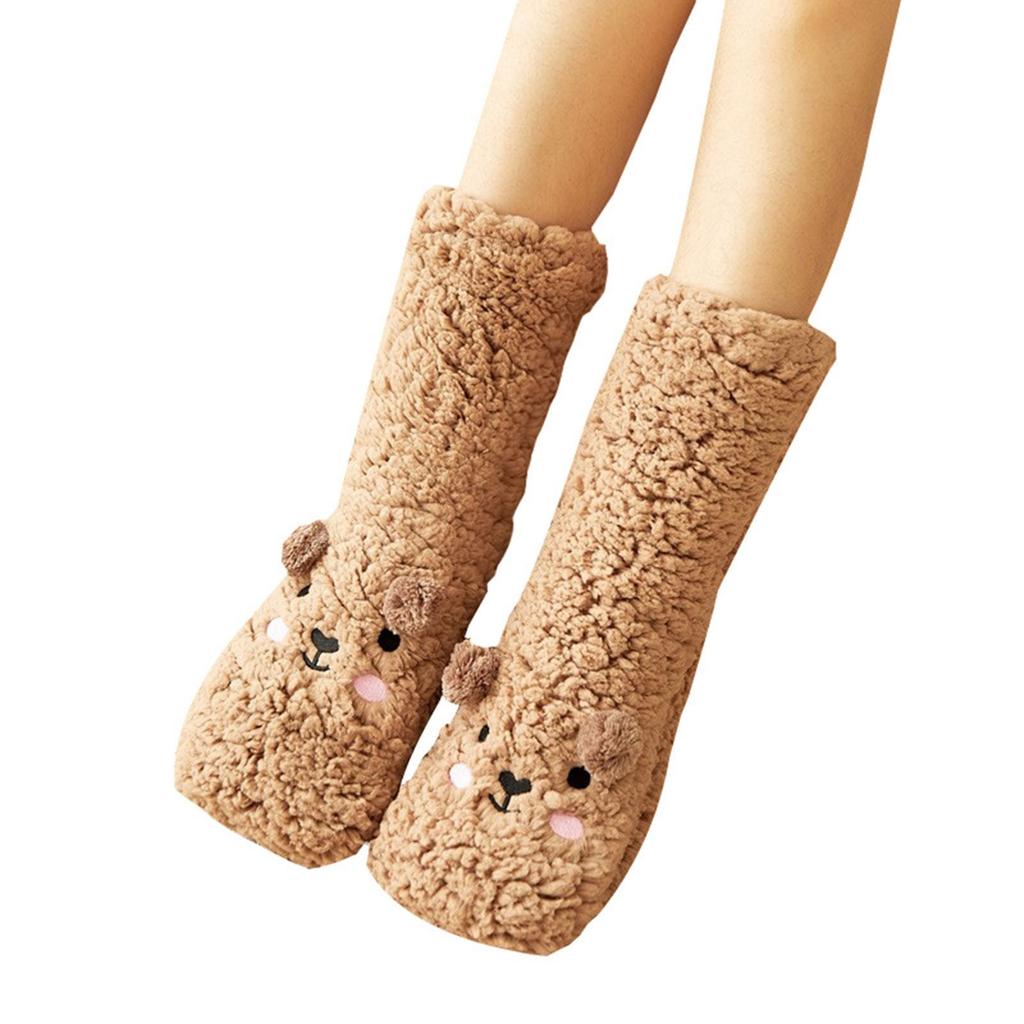 Fashion Autumn and Winter Kawaii Cartoon Thickened Coral Fleece Socks Funny Sock Home Floor Sleeping Plush Postpartum Socks