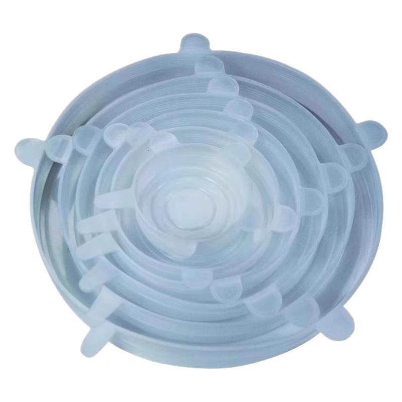 6-Piece Silicone Stretchable Fresh-Keeping Lids for Bowls, Fruits, and Vegetables