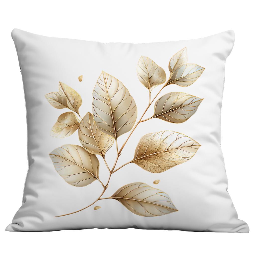 New Floral Pillowcase Gold Printed Home Living Room Sofa Cushion Pillowcase
