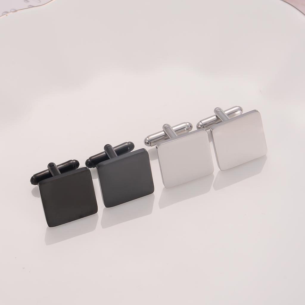 1Pair Mens Blank Round Octagon Cufflinks Stainless Steel Tuxedo Shirt Studs Cuff Link Jewelry Gift Wedding Business 15mm/18mm