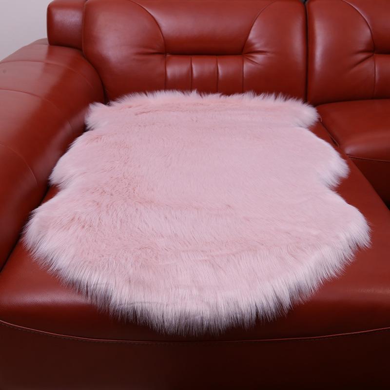 White Fluffy Irregular Plush Bedroom Rug & Sofa Cushion Blanket