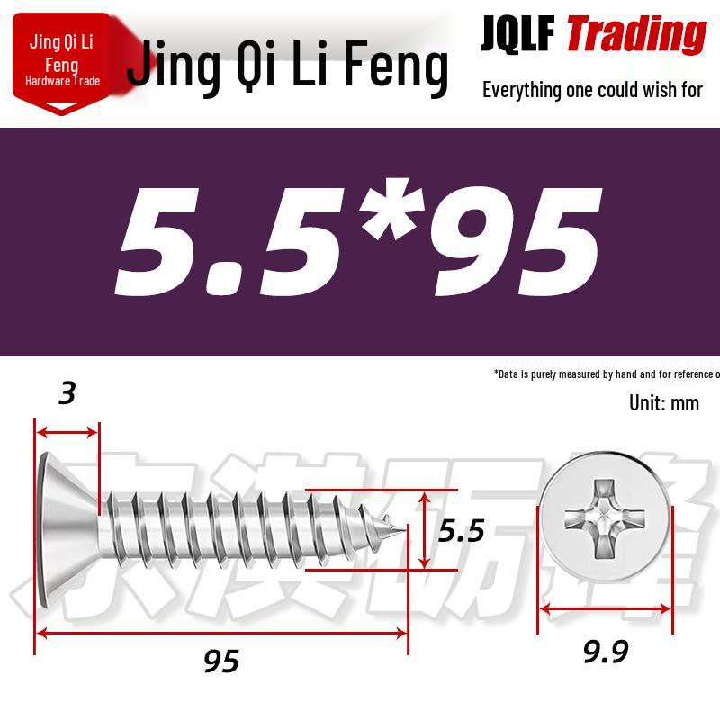 304 Stainless Steel Countersunk Self-Tapping Screw for Furniture & Outdoor Construction (GB/T 846)