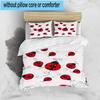 Ladybug Love Heart Pattern 3pcs Bedding,Including 1pc Duvet Cover And 2pcs Pillowcases Perfect for Christmas,Ideal for Bedroom, Dormitory