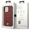 Etui do iPhone 14 Pro BMW Leather Seats Pattern MagSafe Burgundowy